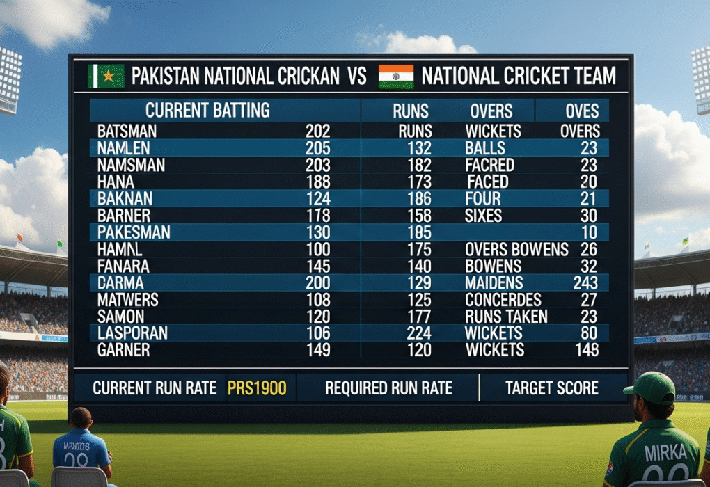 Pakistan national cricket team vs India national cricket team match scorecard