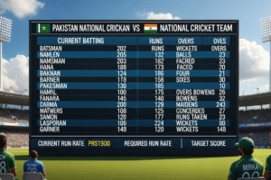 Pakistan national cricket team vs India national cricket team match scorecard