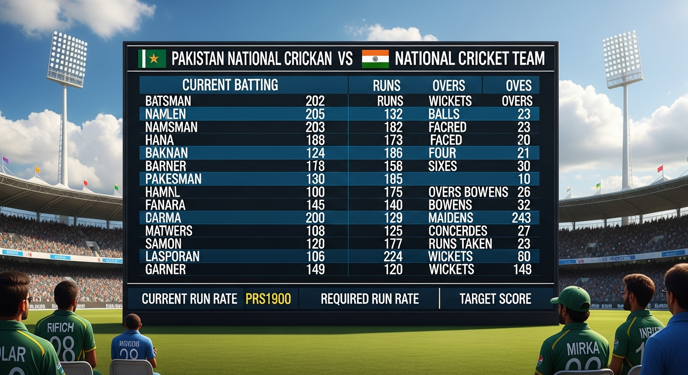 Pakistan national cricket team vs India national cricket team match scorecard